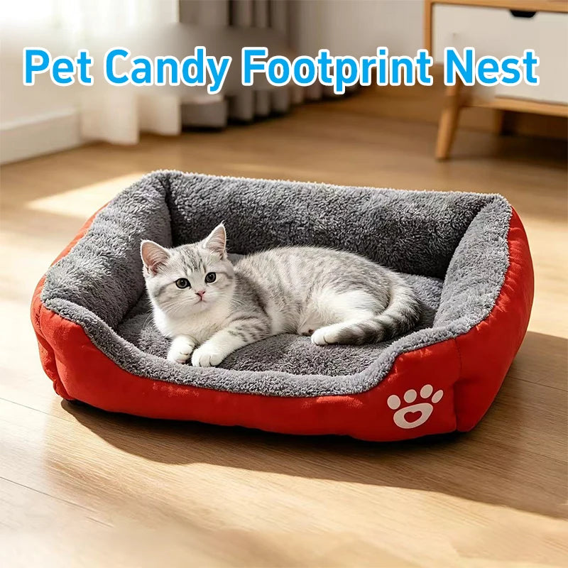 Pet Large Dog Bed Warm House Sleeping Bed Long Hair Plush Cat Dog Mat Warm Cushion Washable Soft Kennel Bed for Indoor Pets