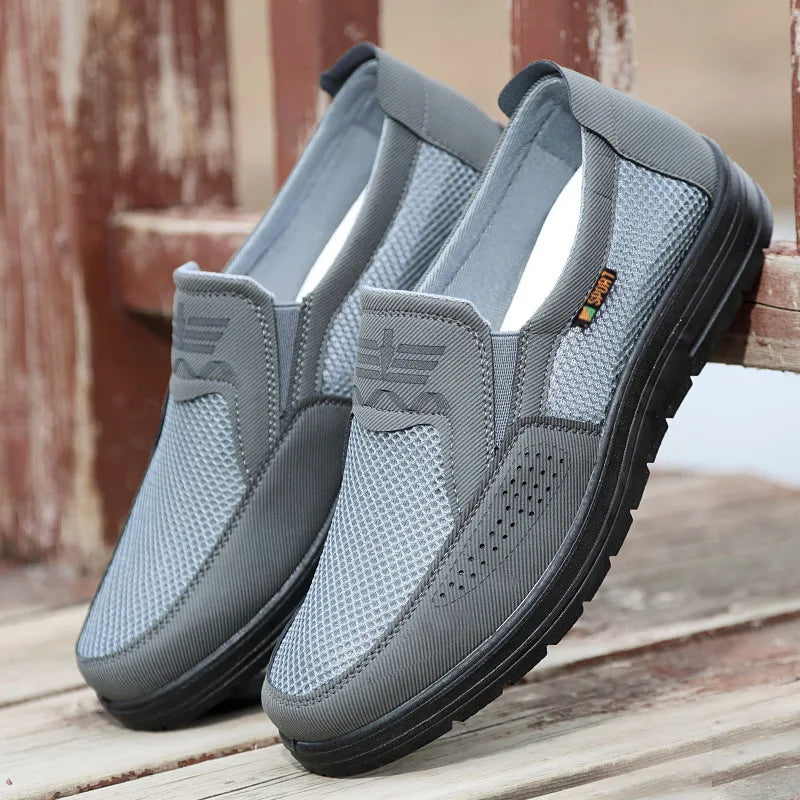 Mesh Slip On Men Casual Loafers Breathable Non Slip Soft Rubber Sole Summer Daily Driving Walking Shoes