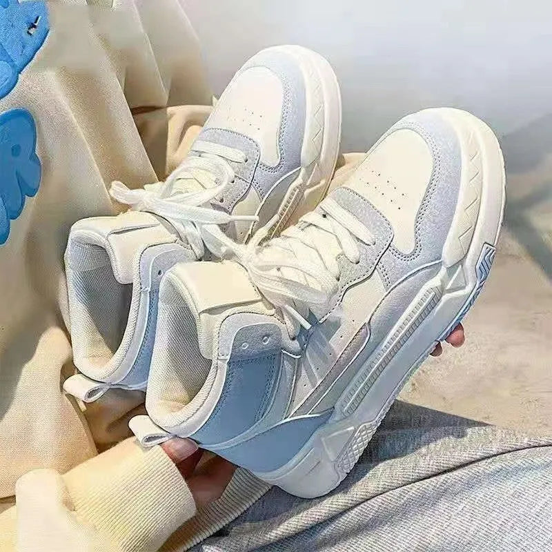 Women's High-Top White Sneakers for Fall and Winter 2026, New Versatile Niche Ins Trendy Casual Sports Thick-Soled Sneakers