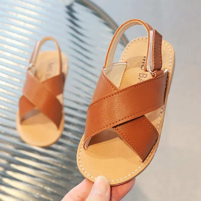 Kids Summer Sandals Children Beach Shoes Fashion Classic Sandals for Toddlers Boys Little Girls Fashion Cross Style Anti-skid