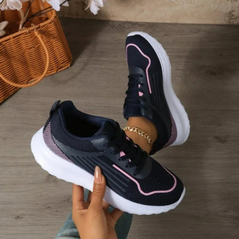 Women's Comfortable Casual Lace Up Sports Shoes Breathable Lightweight Daily Walking Sneakers for Outdoor Travel