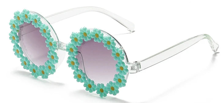 Kids Sunglasses Children Round Flower Sunglasses Girls Boys Baby Shades Glasses UV400 Outdoor Sun Protection Eyewear