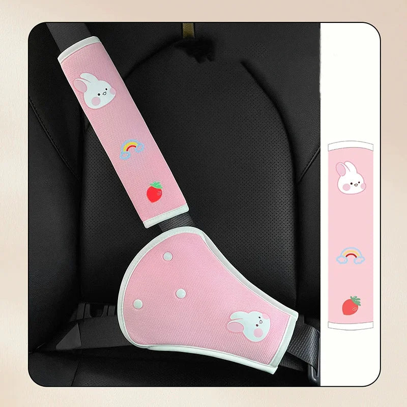 Kids Car Seat Belt Adjustment Device Neck Shoulder Protector Abdomen Safety Accessory for Child Passengers