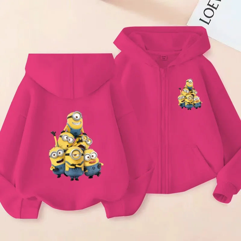 Kids Cardigan Fall Winter Sweatshirt Zipper Style Girl Boy 3-12Yrs Hoodie Popular Anime Print Sports Casual Coat Fashion Clothes