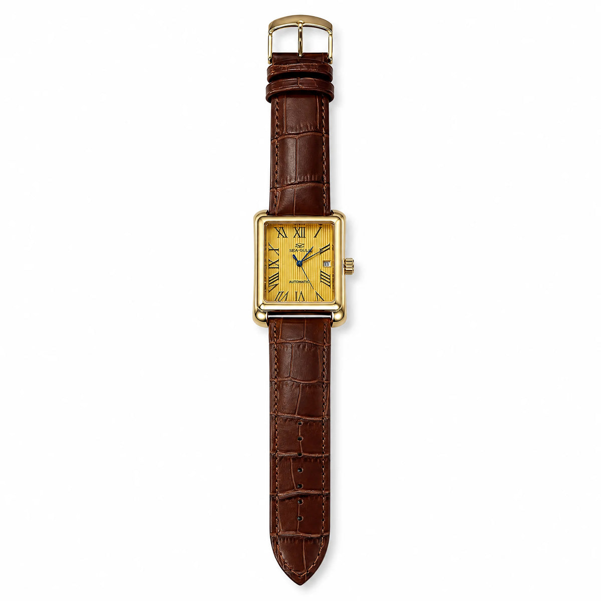 Men Vintage Square Automatic Mechanical Watch,  Business Dress Casual Watch, Gift for Father Husband, Daily Office Party Wear
