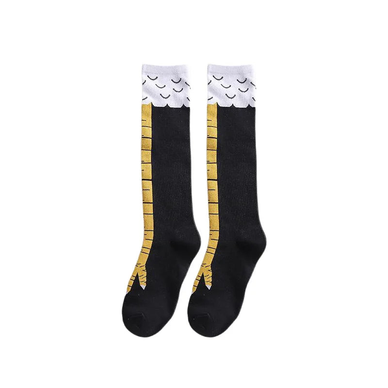 Men Women Funny 3D Chicken Socks Print Cartoon Cosplay High flexibility Thigh High Sock Cotton Fashion Thin Toe Feet 2025
