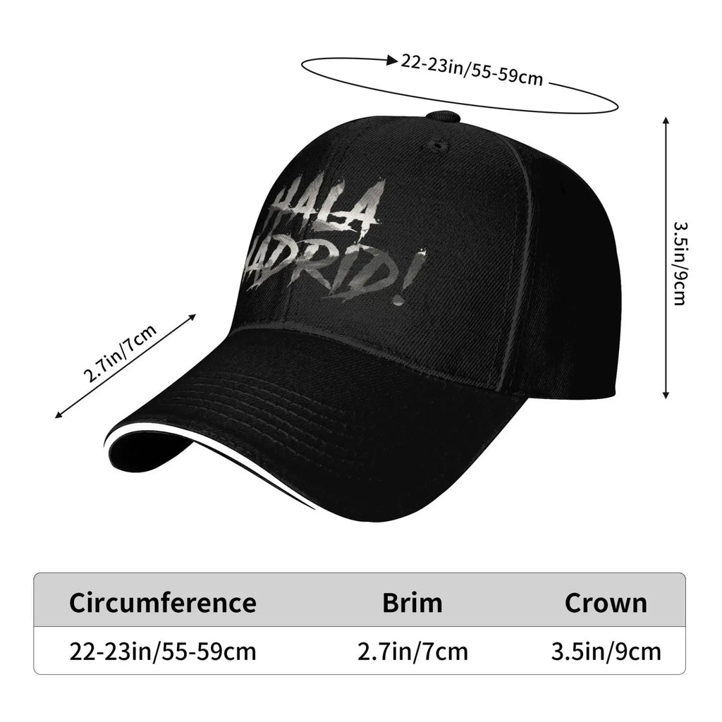 Hala Madrid Print Baseball Cap Gentleman Hat Fun Hats Sun Cap Anime Men's Baseball Women's Adjustable Snapback Hat Golf Hats