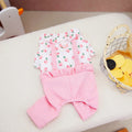 Flower Pattern Pet Dog Spring Jumpsuit Pajamas Clothes Dog Tracksuit Puppy Cat Clothing Puppy Apparel Costume