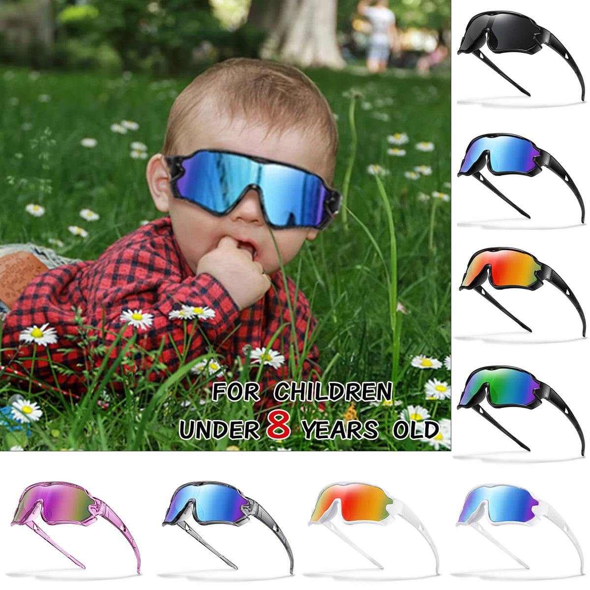 3-8 Years Old Sunglasses Boys And Girls Riding Outdoor Sports Kids Cycling Goggles UV400 Children Camping Fishing Bike Eyewear