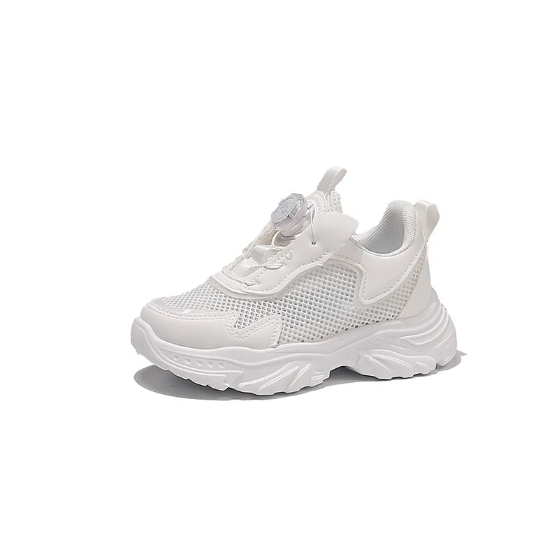 Girls Casual Sports Shoes Mesh Breathable Kids Basketball Shoes Rotating 2026 Brand New Children Running Shoes Soft Non-slip