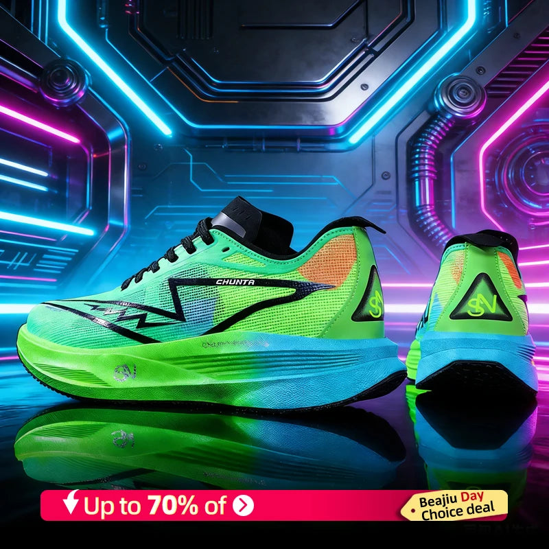 Men Running Shoes Carbon Plate Speciality Marathon Sports Breathable Lightweight Women's Comfortable Leisure Chunta Sneakers