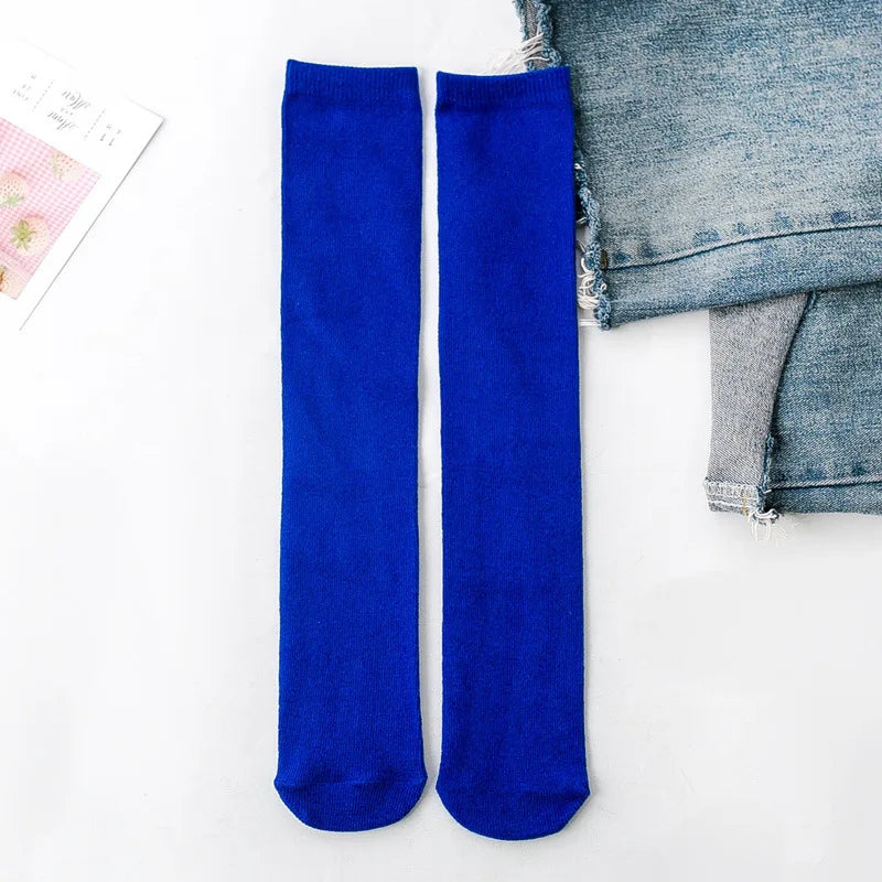 Knee High Socks Kids Boys Girls Long Tube Socks for School Uniform Children White Socks Long Student