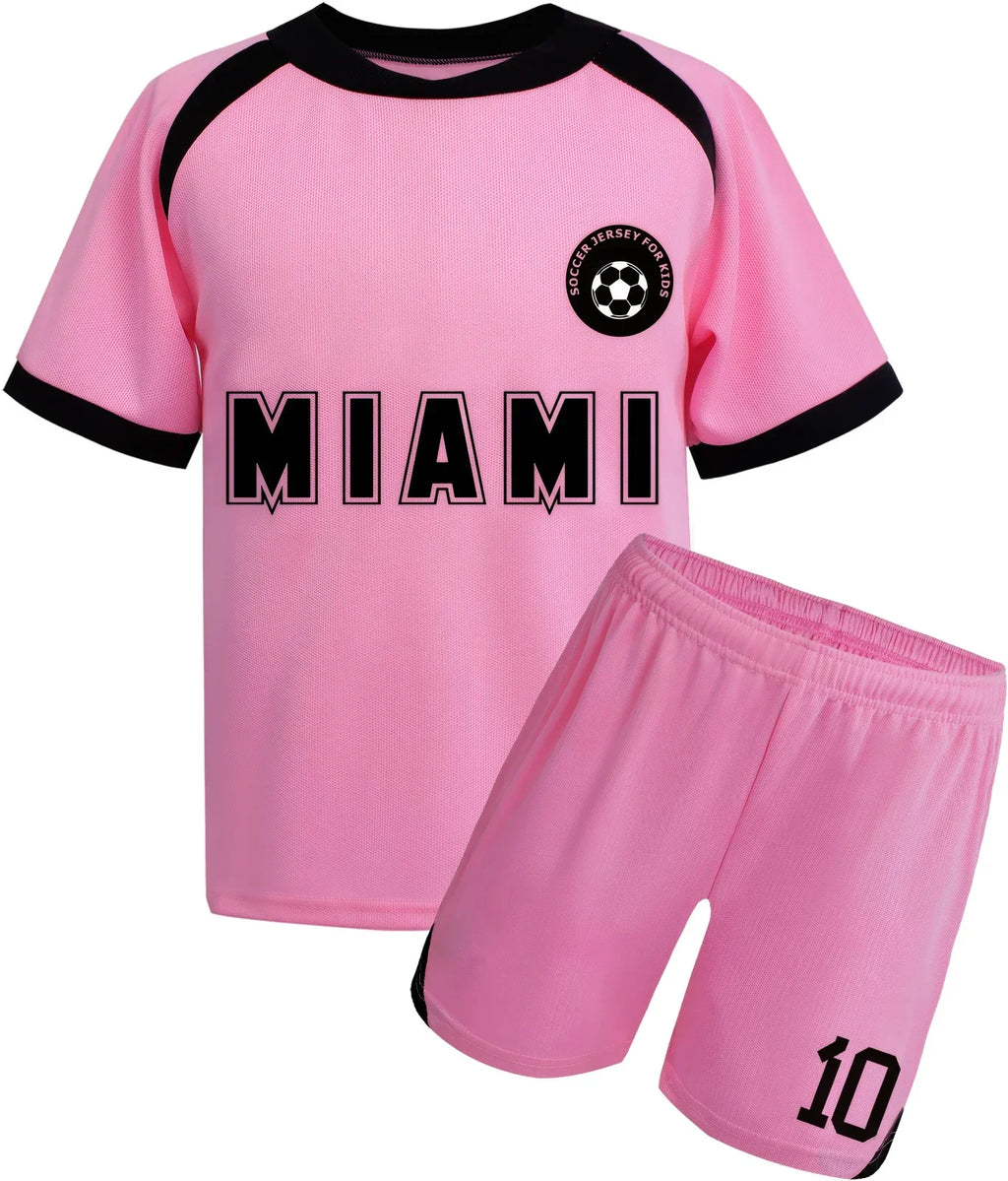 Soccer Jerseys Kids Ro_nal_do7#10 Football Sports Fan for Boys Girls Youth Soccer Shirts and Shorts Set for 4-14 Years