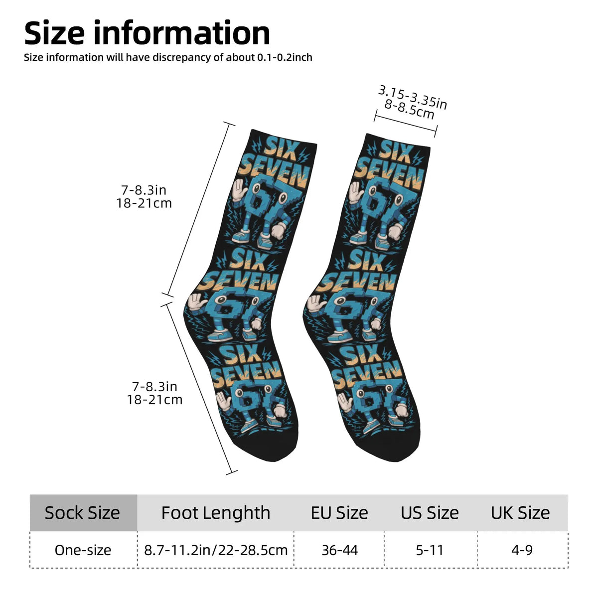 Adults Men Socks Meme 67 Six Seven 6 7 Italian Brainrot  Stockings Winter Novelty Warm Soft Socks Sports Anti Bacterial Socks