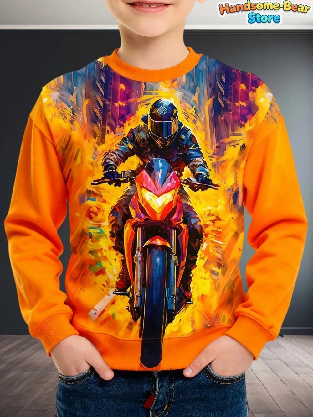 Kids Clothes Boys Sweatshirt Long Sleeve Stylish Car Racing Graphic Children Hoodies Autumn Casual Streetwear Loose Boys Clothes