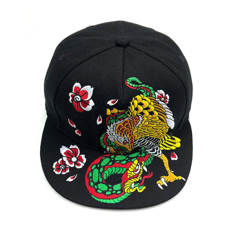 Men Baseball Cap Flat Hats  Embroidery Flat Top Hat Men Women Outdoor Leisure Hip Hop High Street Big Head Plus Size