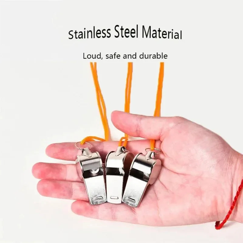 1PC Referee Whistles Metal Whistles Stainless Steel Metal Sports Whistles Sports Equipment With Lanyards Sports Referee Tools