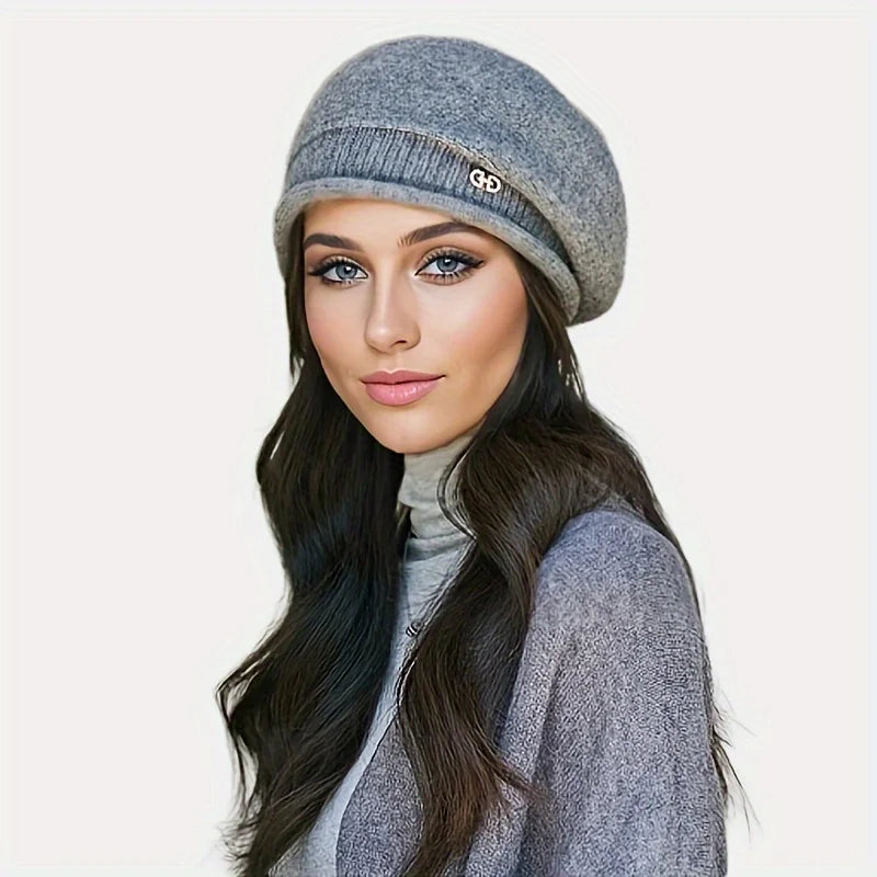 1 Piece of Fashionable and Versatile Knitted Hat for Women in Autumn and Winter, Comfortable and Warm, Wearable for Cycling
