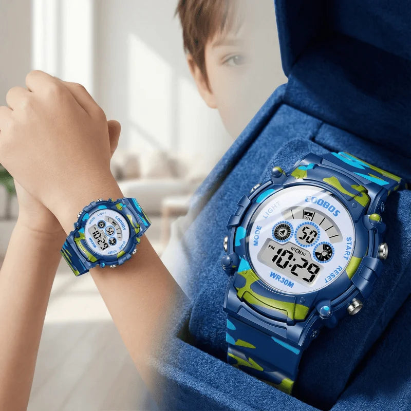 Kids Digital Watch Waterproof Luminous Led Children's Watch Sports Camouflage Watches for Boys Girls Student Clock Montre Enfant