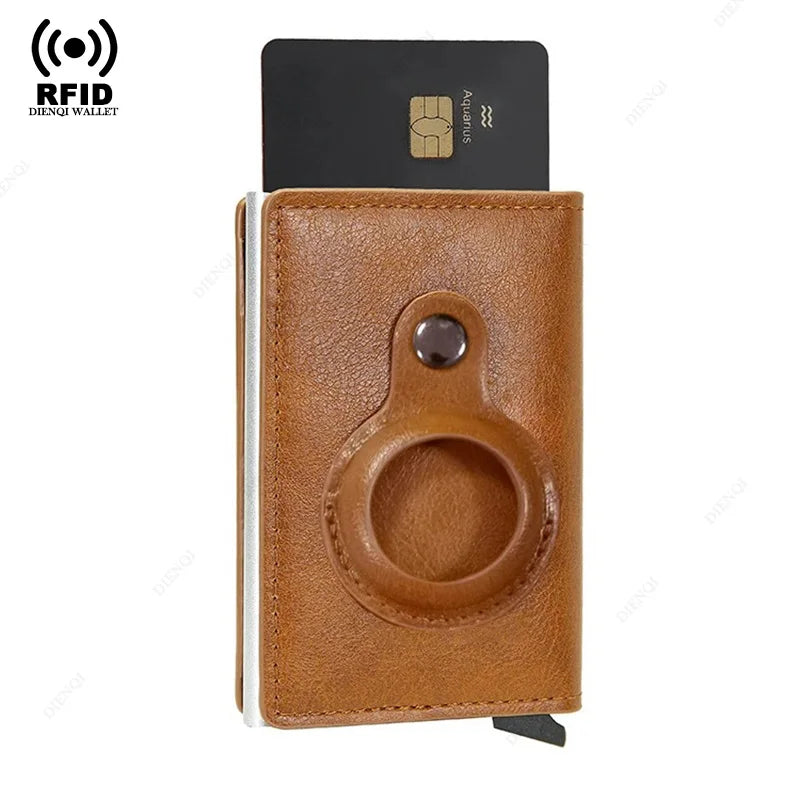 Men Wallet for Airtag Card Holder ID Bank Credit Cardholder Anti-theft Minimalist Metal Wallets Air Tag Male Aluminium Card Case