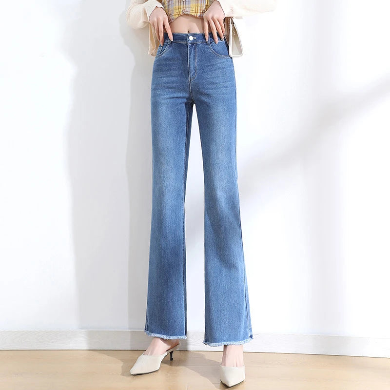 Summer Women Brown Jeans High Waist Loose Straight Wide Leg Denim Female Y2k Casual Streetwear Vintage Baggy Trouser