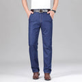 New Lyocell Fabric Jeans Men Summer Thin Business Straight Leg Loose Trousers Men's Casual Long Pants Large Size