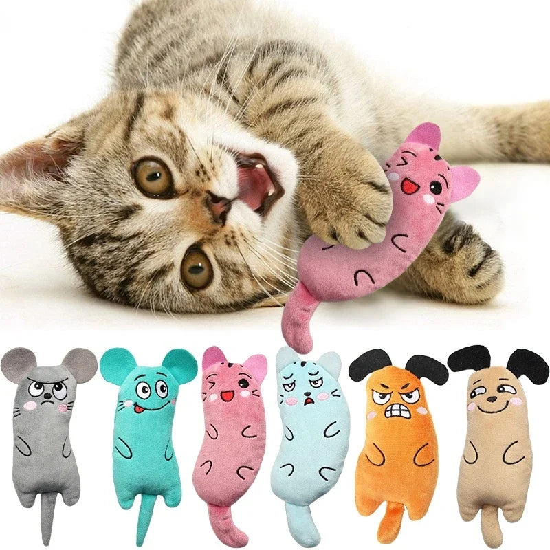 Pet Kitten Chewing Toy Funny Cute Plush Toy Teeth Grinding Catnip Cat Toys Interactive Claws Thumb Bite Cat Mint For Cats Hot