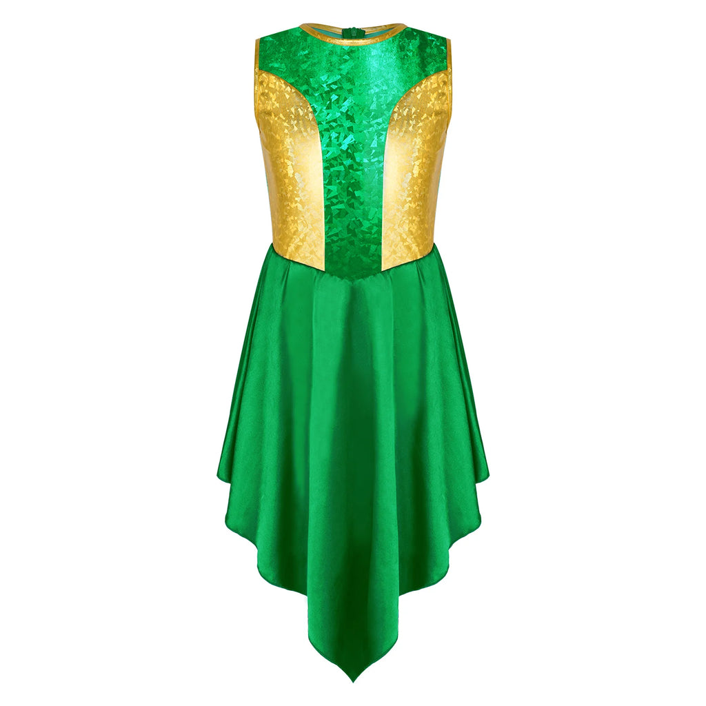 Kids Girls Liturgical Praise Dress Lyrical Dance Performance Costumes Children Church Choir Worship Ballroom Dancing