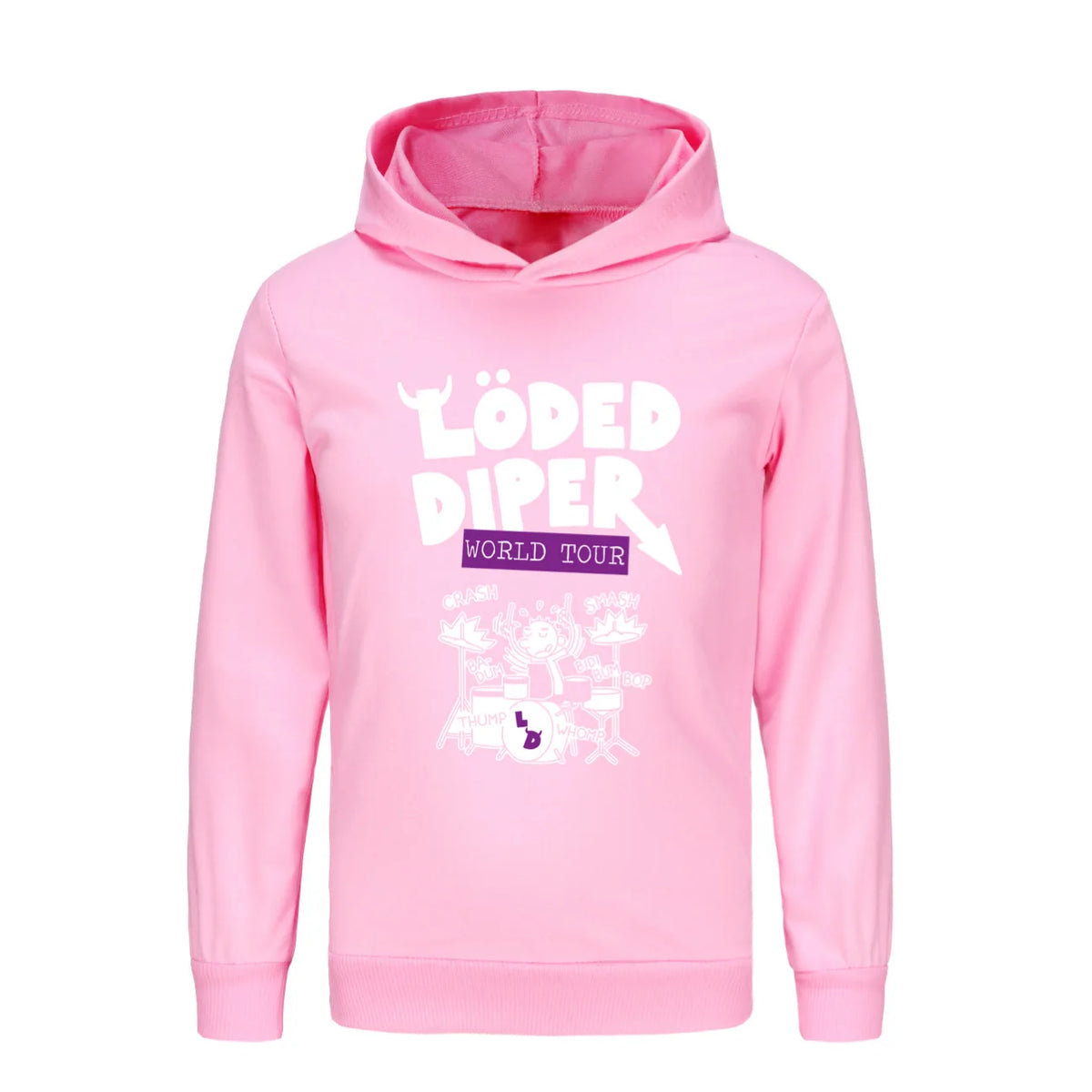 Kids Loded Diper Hoodie Diary of a Wimpy Kid Rock Band Pullover Hooded Sweatshirt for Boys Girls Casual Music Fans Top