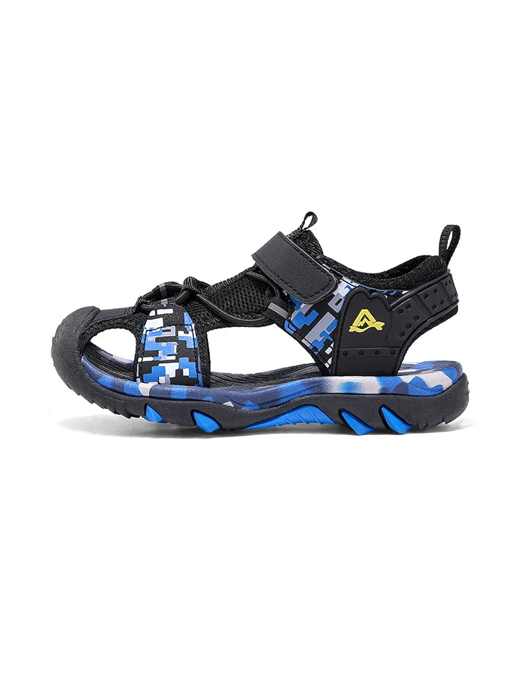 Kids Sandals Boys Breathable Anti-Slip Soft Sole Summer Beach Shoes Outdoor Lightweight Children Sandals with Adjustable Straps