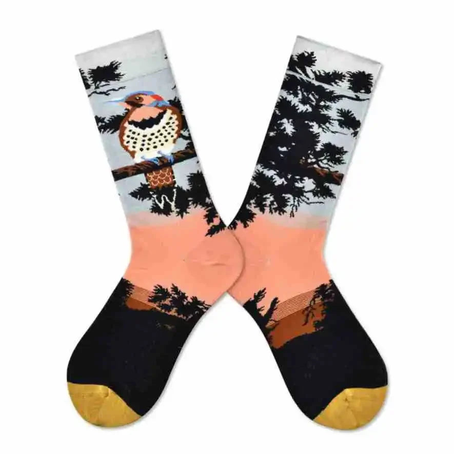 Trendy and Personalized Men Socks Hip Hop Oil Painting Abstract Sock Mouth Letter Embroidery Autumn Mid Tube Socks Women носки