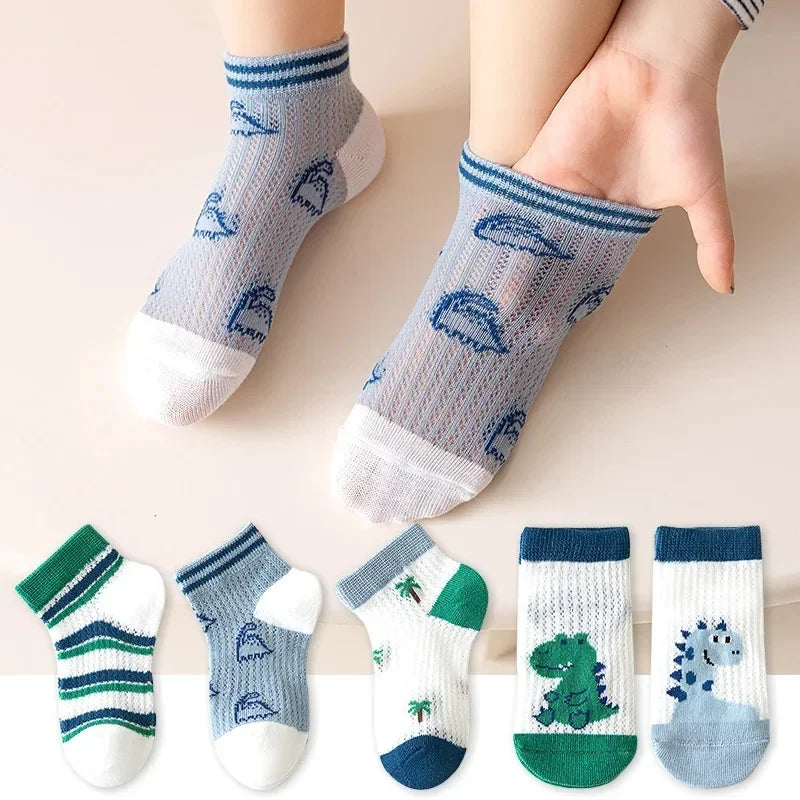 Kids Socks 5 Pairs/Lot Spring Summer Cotton Girls Socks Cute Flowers Pattern for Children Baby Little Girl Clothing Accessories