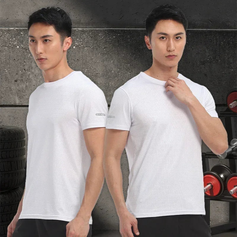 Men's Sports Shirts Sweatshirt Things for Gym Shirt Dry Fit Workout Yoga Tops Breathable Short Sleeves Undershirt Golf Wear Top