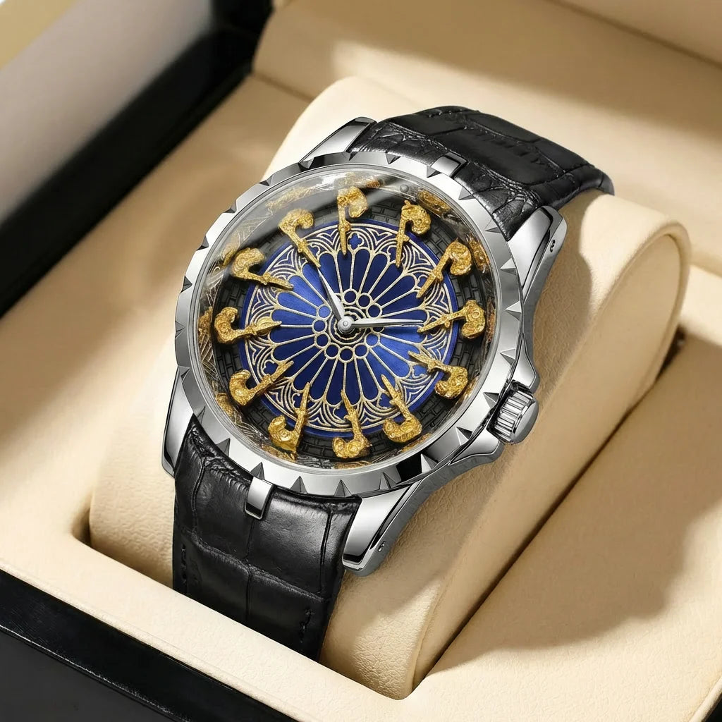 New Watch for Men with Retro Style and Simple Personality, Practical Belt, Large Dial, Fully Automatic Quartz Watch for Men