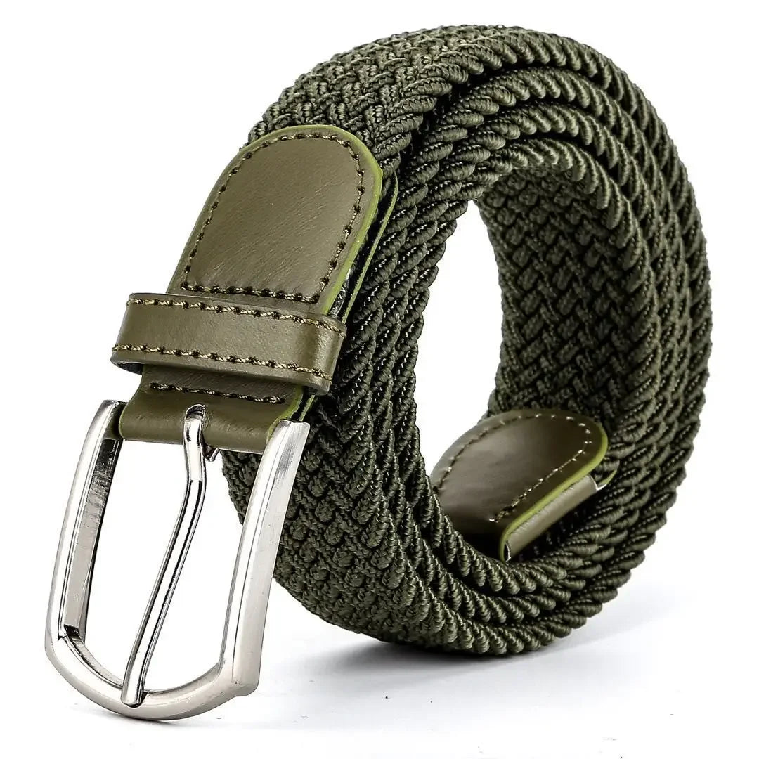 Men's Stretch Belts Elastic Braided 1 Pack, Woven Belt Men for Golf Casual Pants Shirts Jeans Comfortable