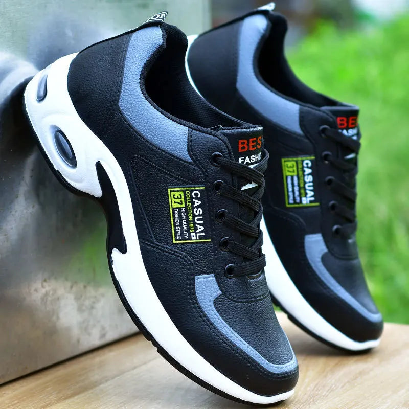 Men's Large Size Sports Shoes Spring Trend Lace-Up Thick Sole Casual Breathable Fashion Footwear Skid-Resistant