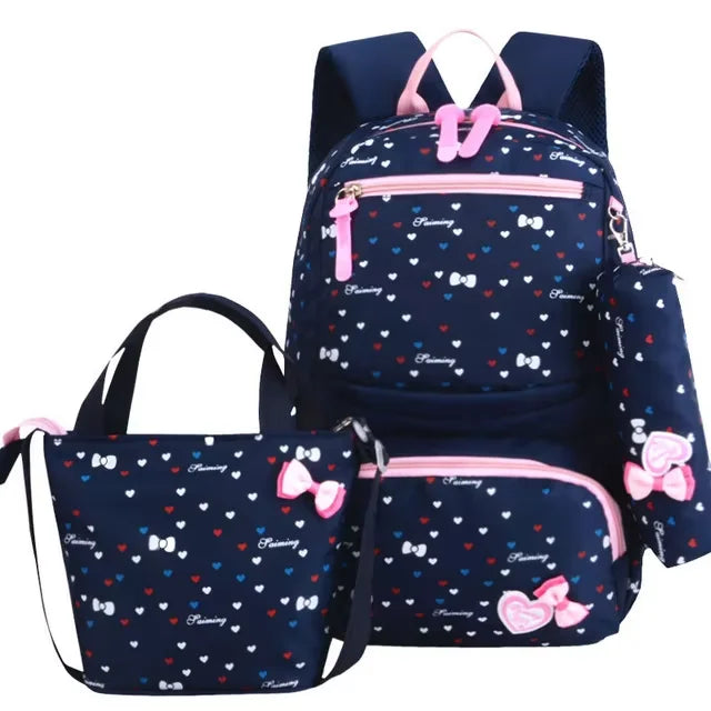 Bunnyfly 3pcs/Set Kids School Bag Backpack Set Fashion Lovely Children's Backpack for Girls Student Mochila Sac