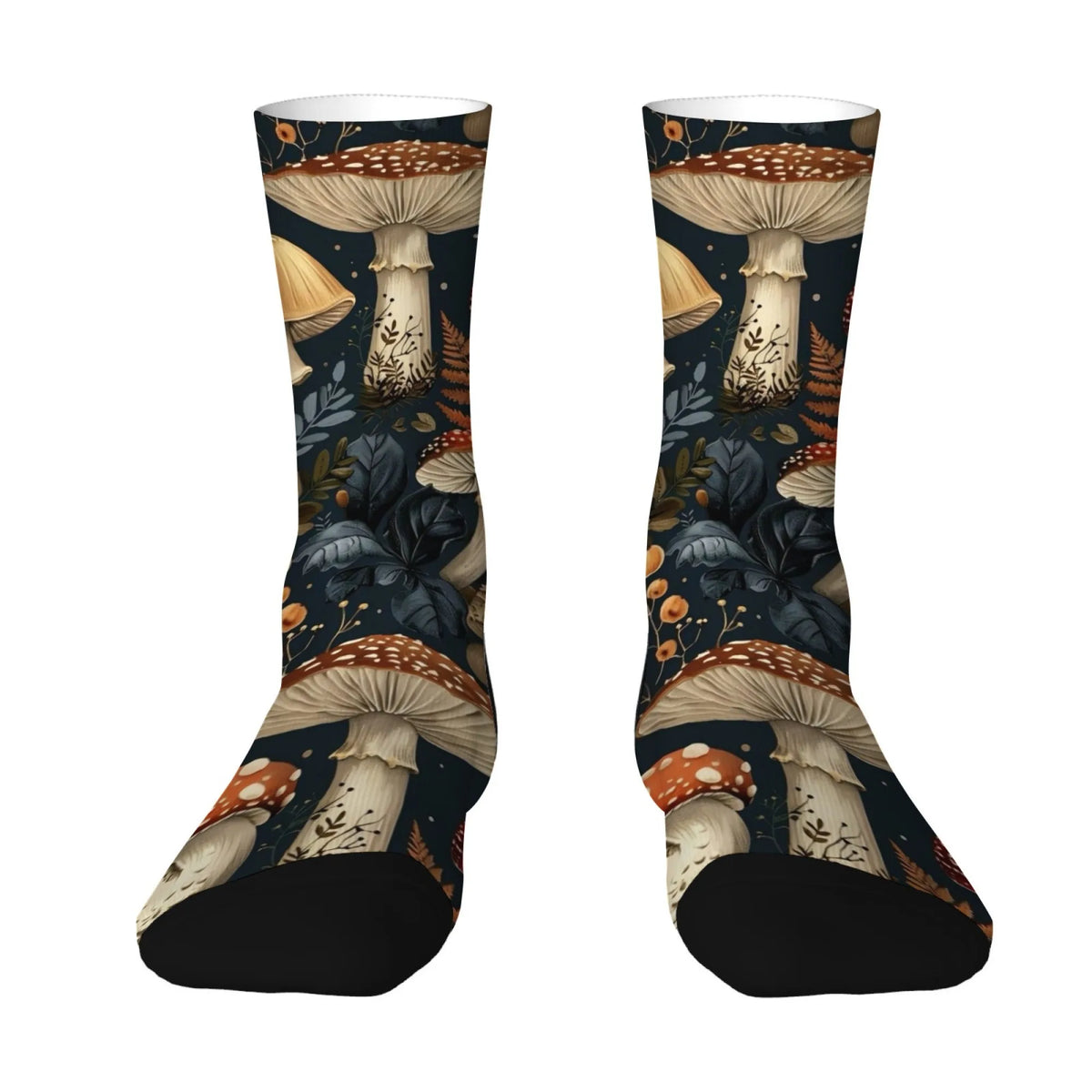 Retro Fantasy Style Mushroom Men's Socks Unisex Novelty Funny Sports Socks Comfortable Breathable Non-slip Casual Socks Gifts