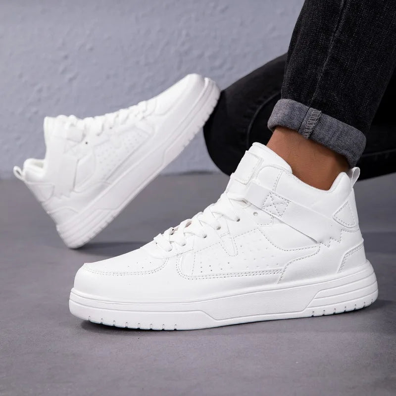 Men‘s Shoes Fashion High-top Sneakers High Quality Leather Casual Shoes Classic Lace Up Ankle Boots Sport Running Shoes for Men