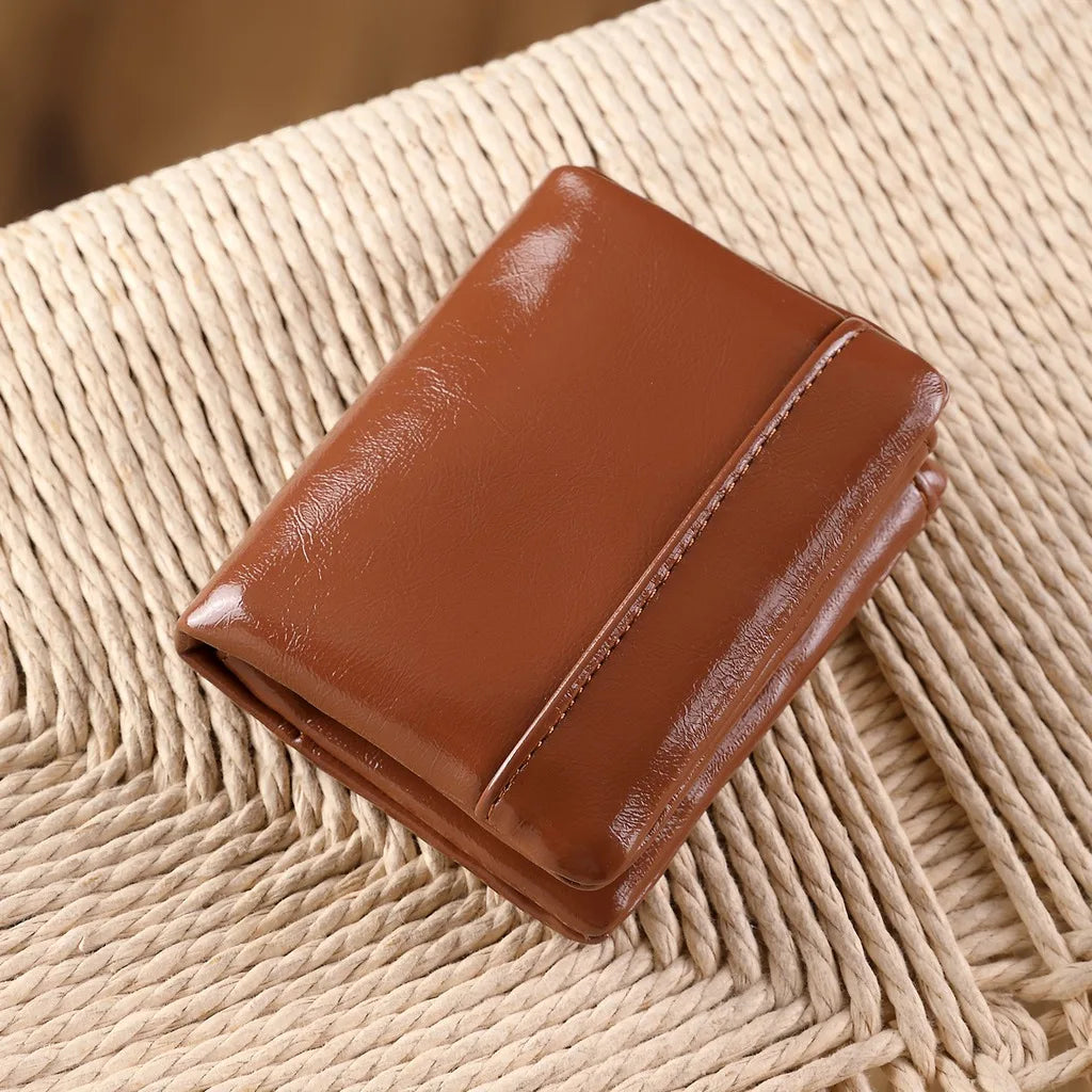 Men Wallet Short PU Leather Trifold Card Holder Vintage Male Purse with ID Window Cash Pocket Slim Casual Money Clip Billfold
