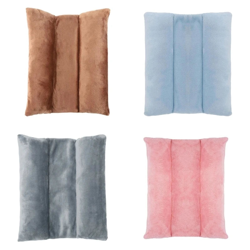 Rabbit Bed Reversible Small Pet Mat Snuggle Bunnies Bed for Ferrets,Cuddle Cushions Plush Mat with Cotton Loungers Pillows C7AC