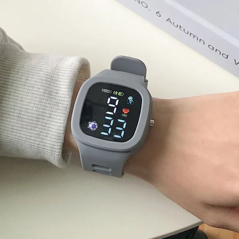 LED Sports Watch For Kids - Digital Electronic Watch For Elementary Students, Outdoor Waterproof Activity Timepiece
