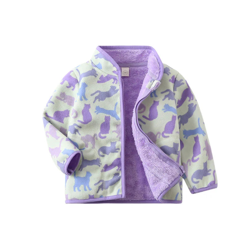 Boys Girls Autumn Winter Hooded Jacket Toddler Long Sleeve Zipper Outwear with Print Costume Baby Clothing New Arrivals