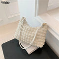 Canvas Wrinkle Bag for Women Shoulder Bags Pleated Bubbles Handbags Padded Casual Underarm Quilted Bag Tote Cloud Bag