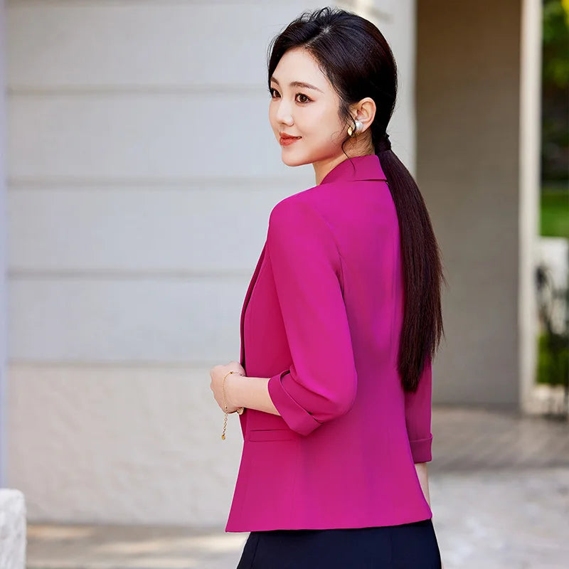 AIyssa Fashionable Professional Women's Clothing, High-Quality Mid-Sleeved Suit Jacket, Stylish, Elegant and Charming. New 2025