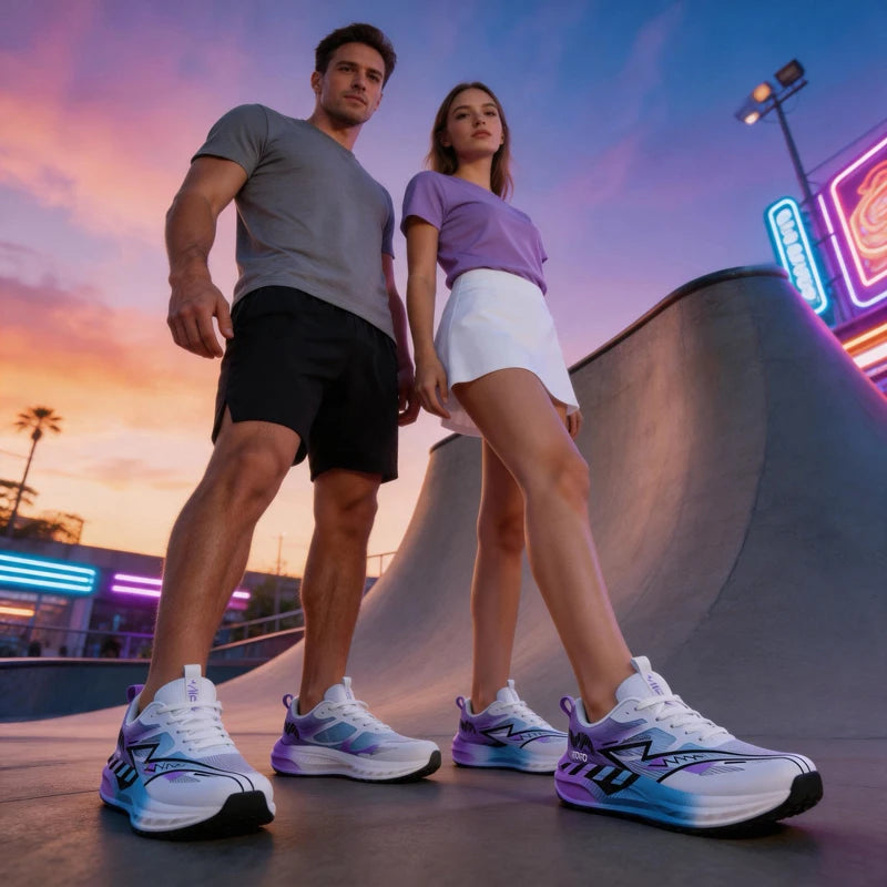 Men Sports Shoes Wide Toe Box Running Sneakers Women Thick Soled Anti Slip Cushion Shock-absorbing Training Carbon Plate Shoes
