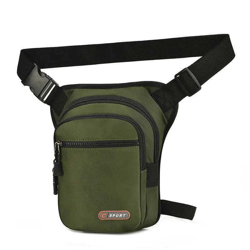 Fashion Motorcycle Men's Casual Waist Leg Bag Travel Personality Bag Oblique Cross Bag Soft Side Contrast Color Shoulder Bags