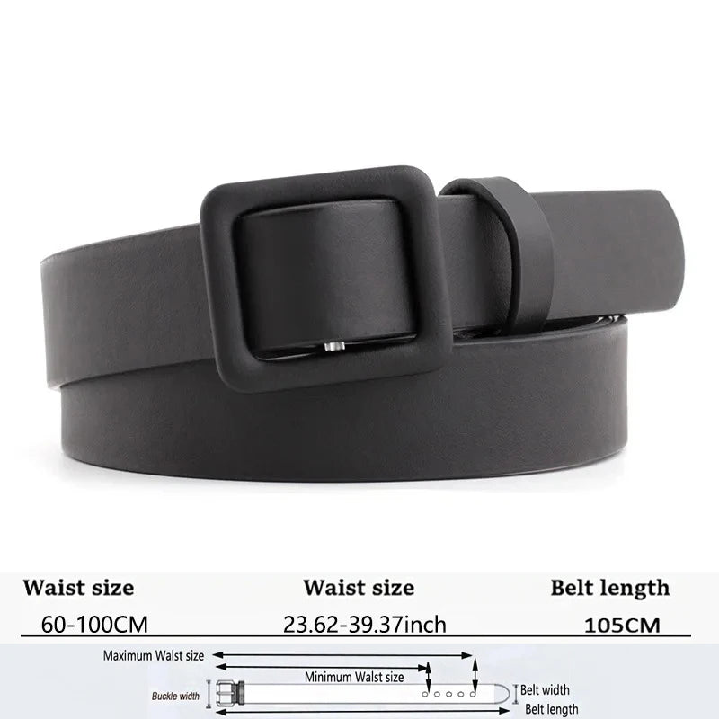 Women's Trousers Belt Fashion PU Leather Black Waistband High Quality Trend Woman Waist Belts Durable Working Belts DT077