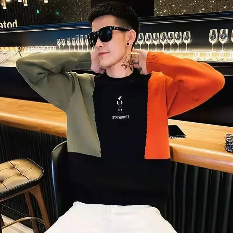 Knitted Sweaters for Men Korean Popular Clothes Fashion Knitwear Autumnr and Winter S Style Sweat Shirt Designer Pullover Man