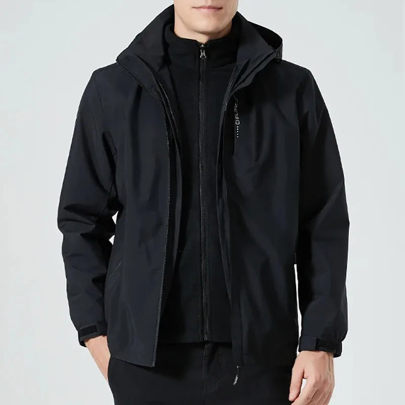 Men's Outdoor Hooded Jacket Autumn Spring Hot Sale Windbreaker Waterproof Climbing Hiking Punching Jacket Male Clothing